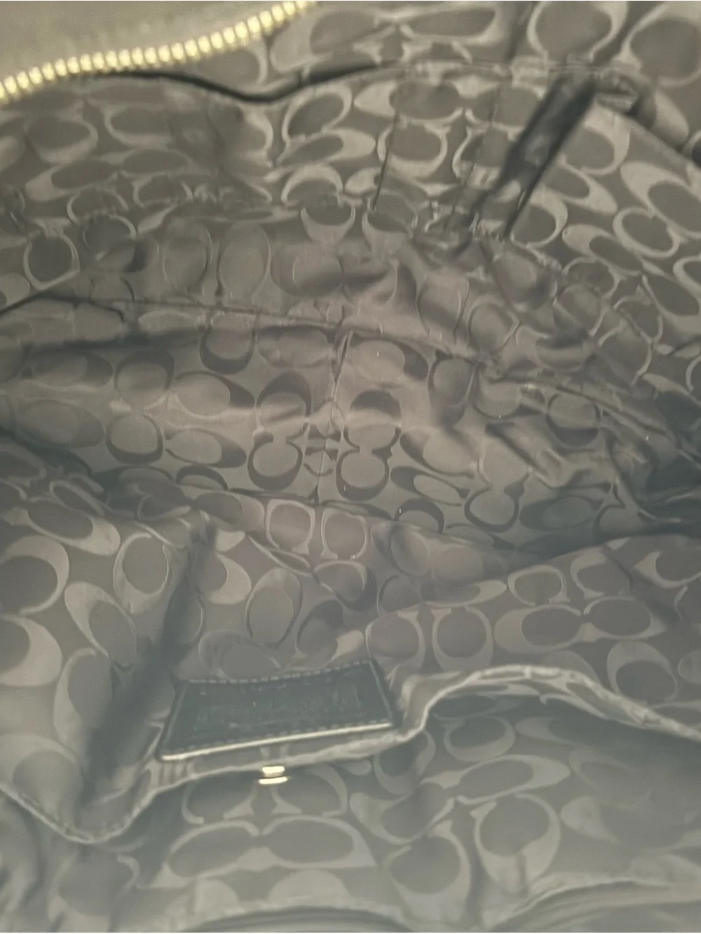 Coach Black Canvas Tote with Leather Trim